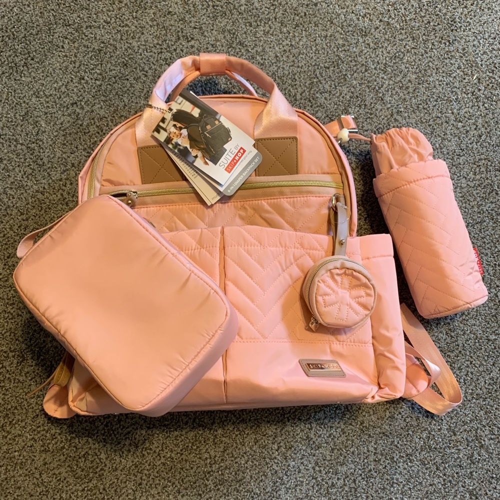 Skip Hop 6-in-1 Diaper Bag Backpack Suite NWT